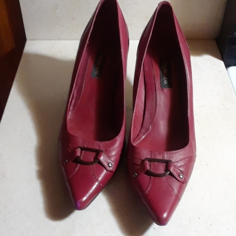 Red leather shoes